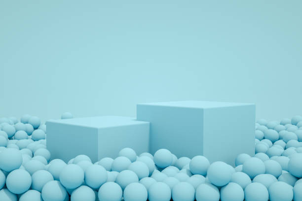 istock 3D Empty Product Stand, Platform, Podium with Spheres 1217320159