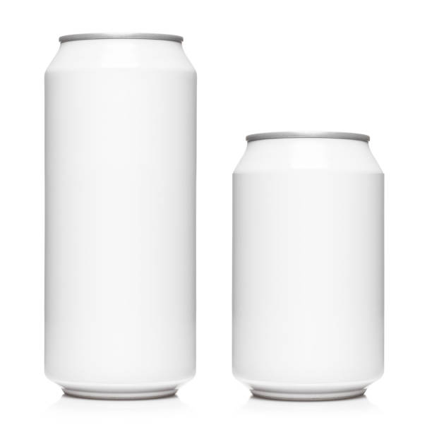 White 500ml and 330ml aluminium cans on white White 500ml and 330ml aluminium cans, isolated on white background can photos stock pictures, royalty-free photos & images
