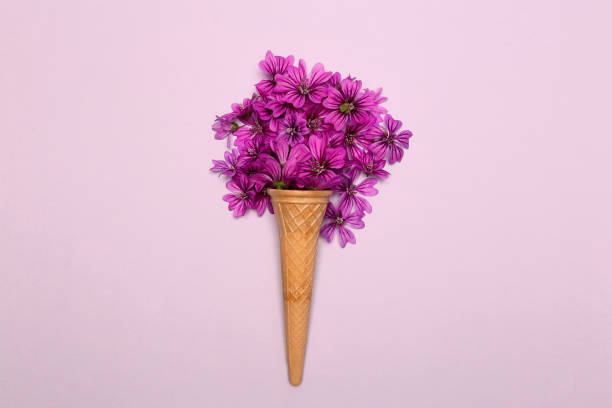 istock Ice cream made of lilac colored flowers 1217321602