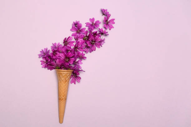 istock Ice cream made of lilac colored flowers 1217321723