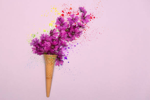 istock Ice cream made of lilac colored flowers 1217322047
