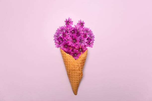 istock Ice cream made of lilac colored flowers 1217322097