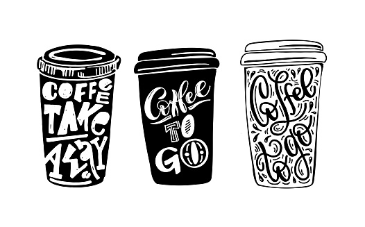 Lettering quote about coffee. Coffee is always a good idea. Coffee take away. Coffee to go. T-shirt design.