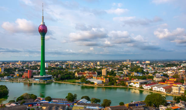 Lake and buildings in Colombo