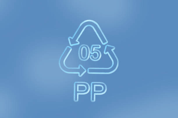 Close-up of plastic recycling symbol PP 05 - Polypropylene
