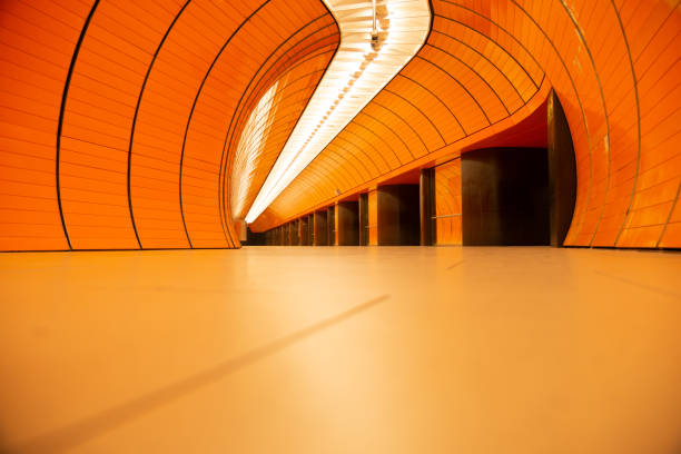 istock Empty colorful subway station in Munich Germany 1217331077
