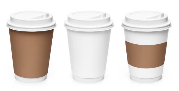 istock Set of coffee cups on white 1217334596