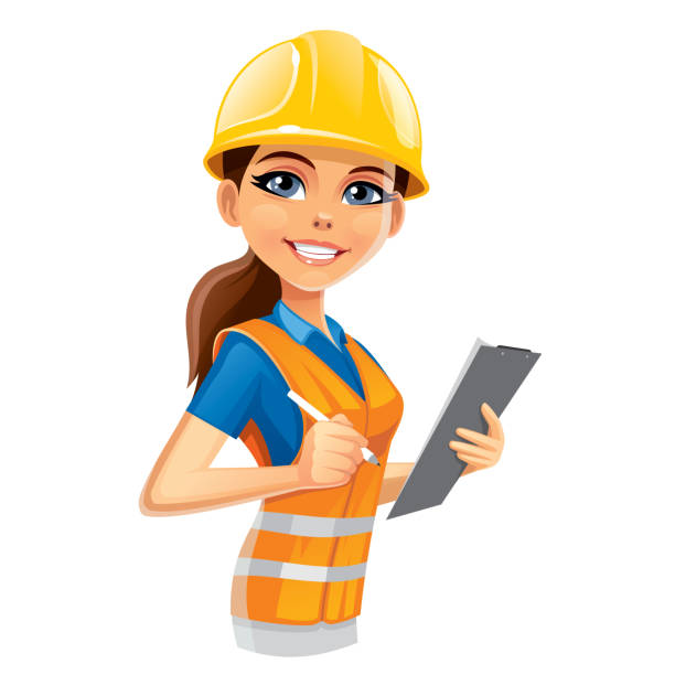 Engineer Woman Stock Illustration - Download Image Now - Engineer, Helmet,  Women - iStock