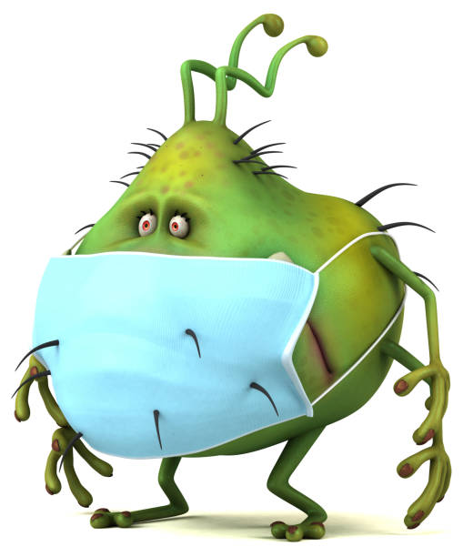 3D Illustration of a bug monster with a mask