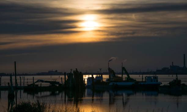istock Sunset in venetian lagoon, Italy 1217339985
