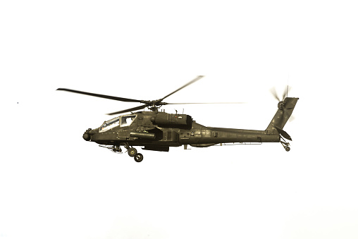 Apache Helicopter Isolated on White Background