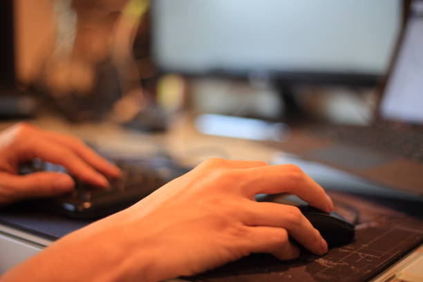 istock Close-up of man hands typing on laptop keyboard. 1217342480