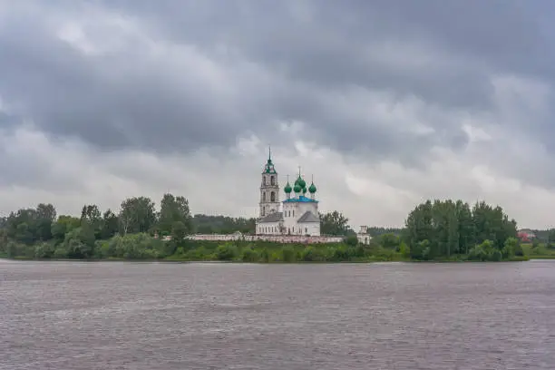 Trinity Church on the banks of the Volga in the Yaroslavl region in Russia