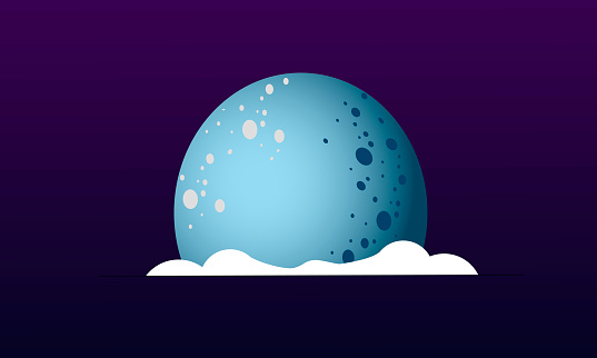 Blue Moon Vector Illustration Of A Full Moon Vector Blue Stock Illustration - Download ...