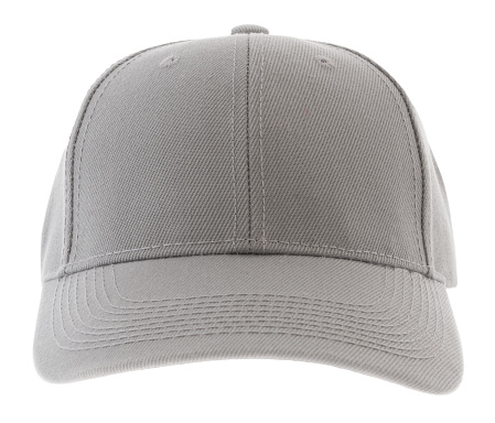 Sombrero gris (béisbol) aislado en blanco photo