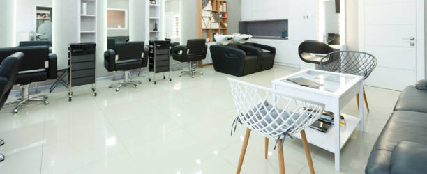 istock Barber shop interior in black and white colors 1217353211