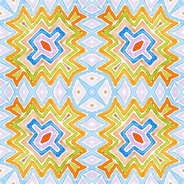 istock Colorful Geometric Watercolor. Dazzling Seamless P 1217353366