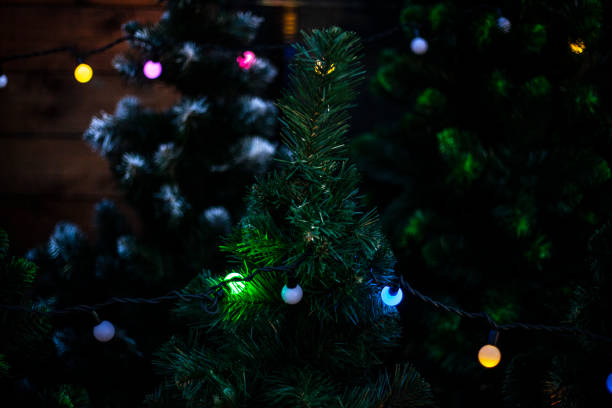 istock Garlands on the Christmas tree. 1217356909