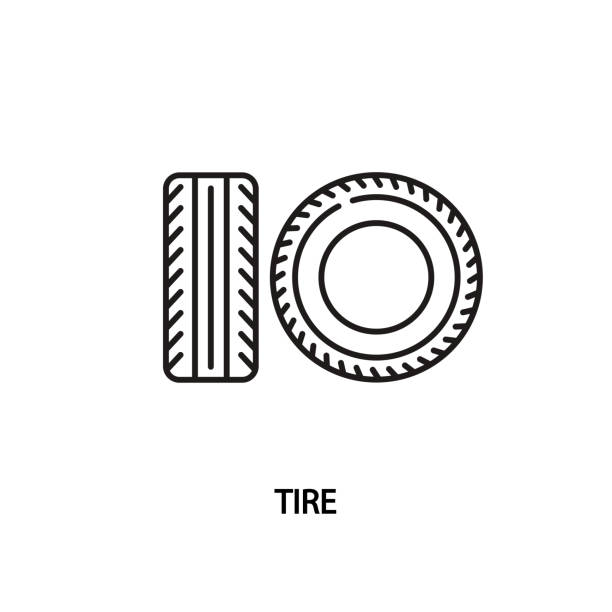Tire flat line icon. Vector illustrations to indicate product categories in the online auto parts store. Car repair. Wheel Tire line icon. Vector illustrations to indicate product categories in the online auto parts store. Car repair. categories vector stock illustrations