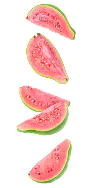istock Guava pieces in the air 1217358721