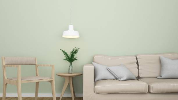 istock Relax space interior minimal and wall decoration empty in apartment- 3D rendering 1217359870