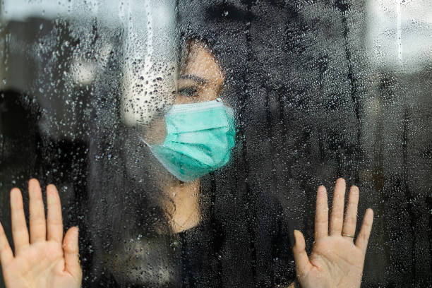 istock woman in isolation at home for virus outbreak or hypochondria 1217361861