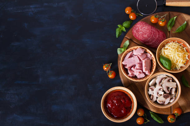 Pizza toppings. Ingredients for pizza