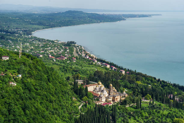 Landscape with a view of the new Athos monastery. New Athos, Abkhazia
