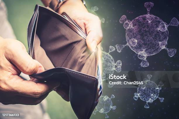 Poor Man Hand Hold Empty Wallet No Money Due To Economic Finance Depression Crisis After Coronavirus Outbreak Went Bankrupt With No Cash Money Job Unemployed Need Government Support Advice To Pay Bill Stock Photo - Download Image Now