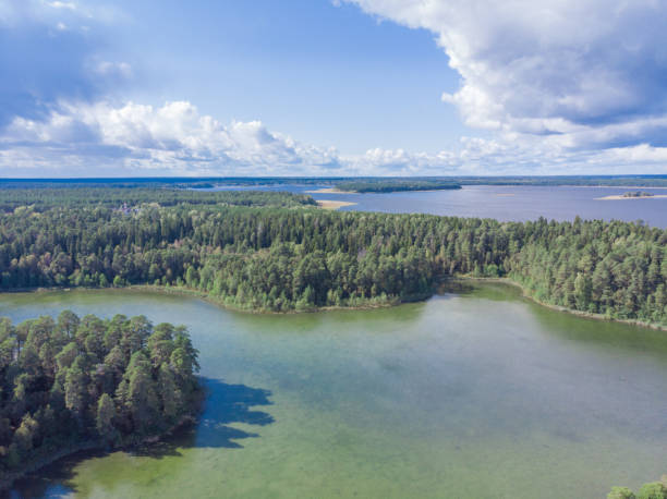 istock Drone view of lakes and islands 1217368137