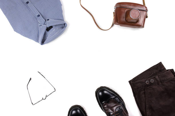 istock Men's shirts. Flat lay, top view. 1217370280