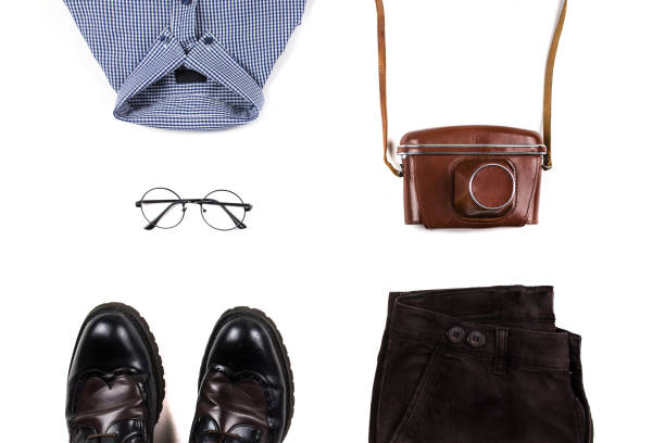 istock Men's shirts. Flat lay, top view. 1217370318