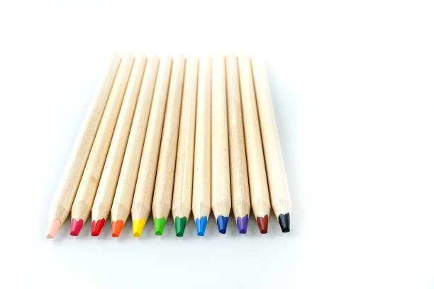 istock Color pencils for drawing isolated on white background. 1217372639