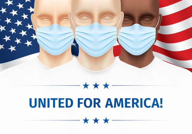 istock Unity and healthcare, patriotic poster design. 1217372964