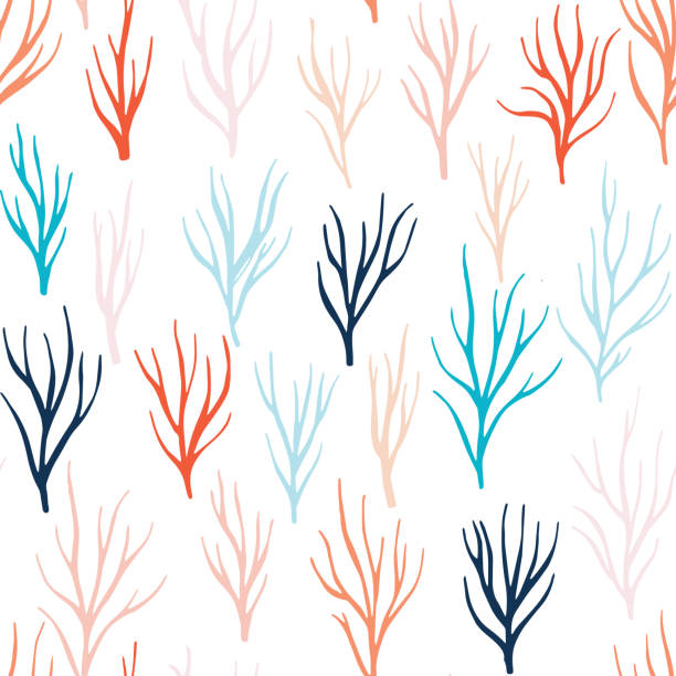 бесшовная цветочная текстура с ветвями - backgrounds rustic winter vine stock illustrations