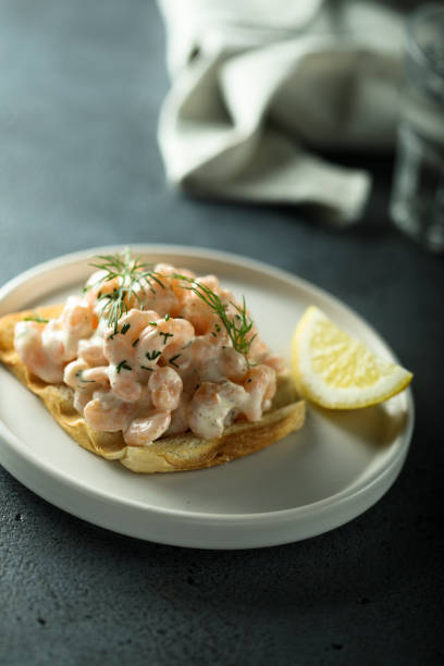 istock Shrimp salad on toast 1217373955
