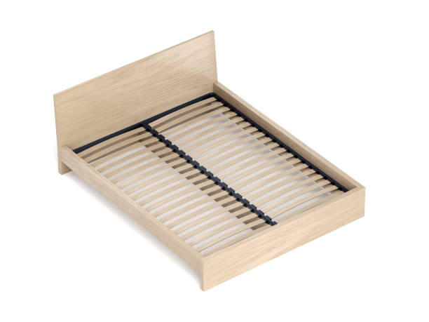 istock Wood bed without mattress 1217378011