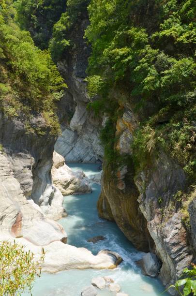istock Water stream in deep valley at Taroko gorge N.P. Taiwan 1217378527