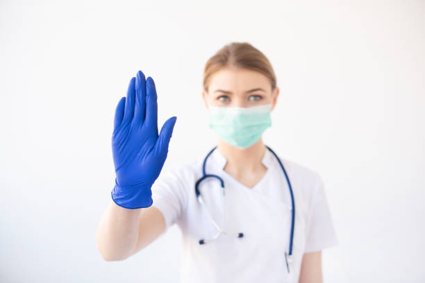 istock Doctor social distance virus 1217379282