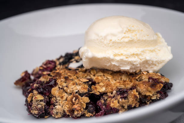 istock Blueberry Crisp and Ice Cream 1217379994