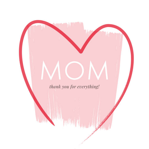 Mother’s Day greeting card with hearts. stock illustration