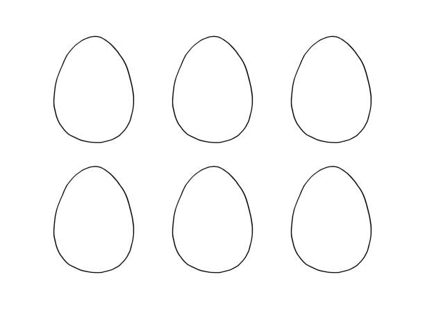 Set of contours and shapes of eggs for coloring at Easter. Vector template for creativity Set of contours and shapes of eggs for coloring at Easter. Vector template for creativity. easter egg coloring stock illustrations