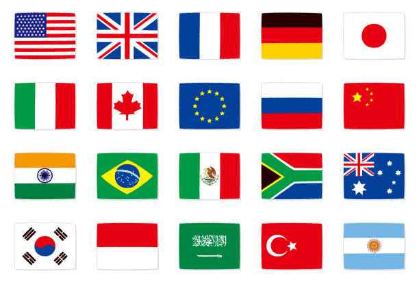 иллюстрация флагов / флаги g20 - saudi arabia argentina stock illustrations