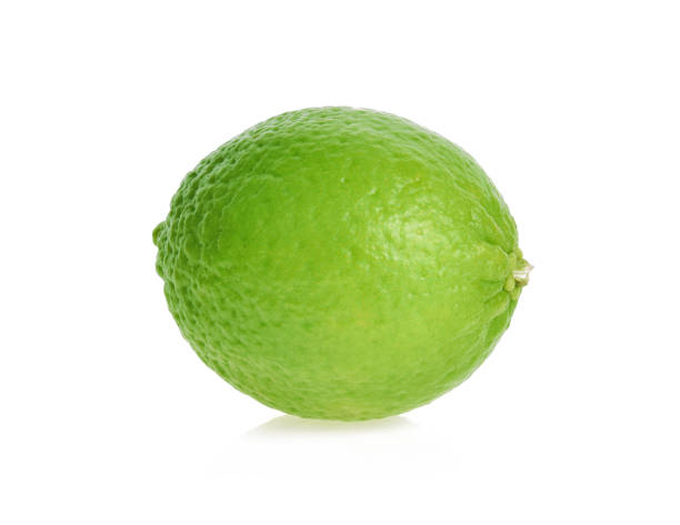 istock Fresh green lime isolated on white background 1217386813
