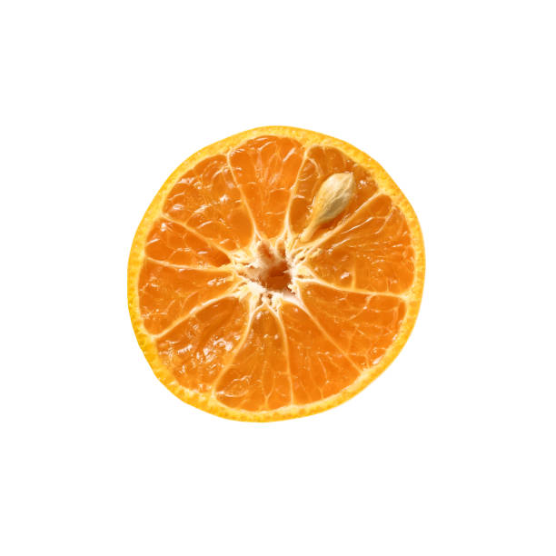 istock A piece of orange sliced isolated on white background with clipping path. 1217389638