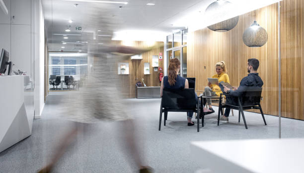 istock Business people sitting in the lobby 1217390139