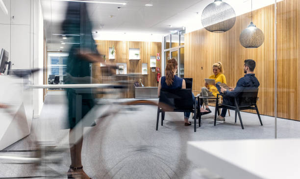 istock Business people sitting in the lobby 1217390280