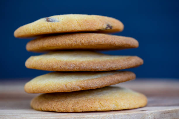 istock Stack of home baked cookies close up 1217392026
