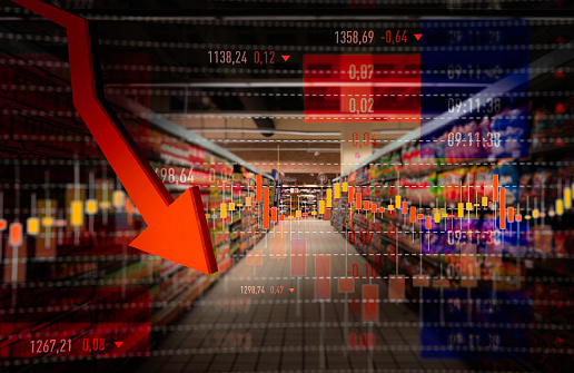 Groceries, Retail, Stock Market Data, Moving Down, Loss