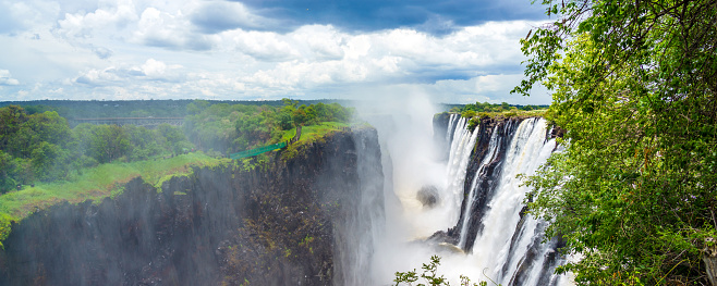 Victoria Falls on the Zambezi River in South Africa.